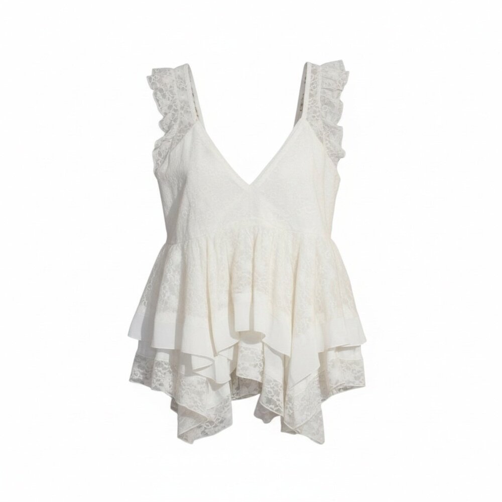 Altar'd State Cream Felicity Lace Babydoll Top Size XL New with Tags Coquette